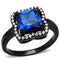 Silver Jewelry Rings Stainless Steel Rings DA027 Black - Stainless Steel Ring in London Blue Alamode Fashion Jewelry Outlet