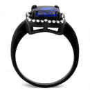 Silver Jewelry Rings Stainless Steel Rings DA027 Black - Stainless Steel Ring in London Blue Alamode Fashion Jewelry Outlet