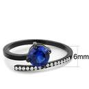 Silver Jewelry Rings Stainless Steel Rings DA038 Black - Stainless Steel Ring in London Blue Alamode Fashion Jewelry Outlet