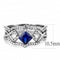 Silver Jewelry Rings Stainless Steel Rings DA272 Stainless Steel Ring with Synthetic in London Blue Alamode Fashion Jewelry Outlet