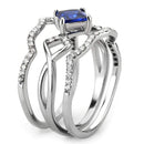 Silver Jewelry Rings Stainless Steel Rings DA272 Stainless Steel Ring with Synthetic in London Blue Alamode Fashion Jewelry Outlet