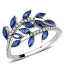 Silver Jewelry Rings Stainless Steel Rings DA274 Stainless Steel Ring with Synthetic in London Blue Alamode Fashion Jewelry Outlet