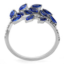 Silver Jewelry Rings Stainless Steel Rings DA274 Stainless Steel Ring with Synthetic in London Blue Alamode Fashion Jewelry Outlet