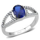 Silver Jewelry Rings Stainless Steel Rings DA306 Stainless Steel Ring in London Blue Alamode Fashion Jewelry Outlet