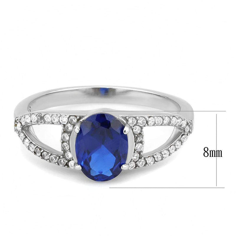 Silver Jewelry Rings Stainless Steel Rings DA306 Stainless Steel Ring in London Blue Alamode Fashion Jewelry Outlet