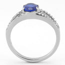 Silver Jewelry Rings Stainless Steel Rings DA306 Stainless Steel Ring in London Blue Alamode Fashion Jewelry Outlet