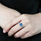 Silver Jewelry Rings Stainless Steel Rings DA306 Stainless Steel Ring in London Blue Alamode Fashion Jewelry Outlet