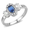 Silver Jewelry Rings Stainless Steel Rings DA337 Stainless Steel Ring in London Blue Alamode Fashion Jewelry Outlet