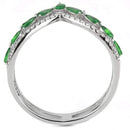 Silver Jewelry Rings Stainless Steel Rings DA347 Stainless Steel Ring with Synthetic in Emerald Alamode Fashion Jewelry Outlet