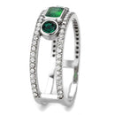 Silver Jewelry Rings Stainless Steel Rings DA348 Stainless Steel Ring with Synthetic in Emerald Alamode Fashion Jewelry Outlet