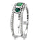 Silver Jewelry Rings Stainless Steel Rings DA348 Stainless Steel Ring with Synthetic in Emerald Alamode Fashion Jewelry Outlet