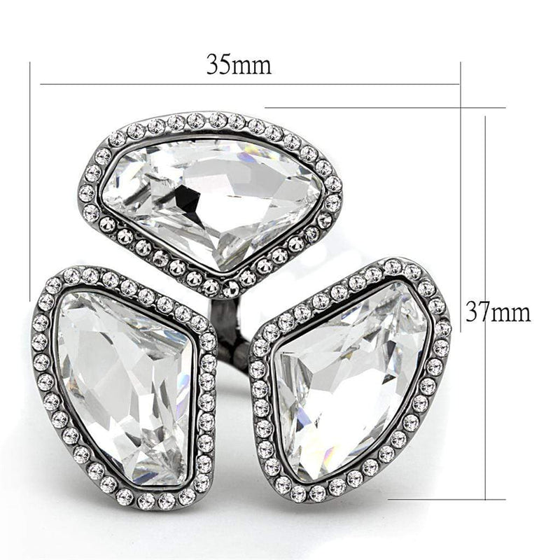 Silver Jewelry Rings Stainless Steel Rings LO3938 Stainless Steel Ring with Top Grade Crystal Alamode Fashion Jewelry Outlet