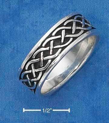 Silver Jewelry Rings Sterling Silver 7MM Antiqued Celtic Braid Band Ring JadeMoghul Inc.