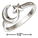 Silver Jewelry Rings Sterling Silver Adjustable Moon And Star Ring JadeMoghul Inc.