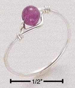 Silver Jewelry Rings Sterling Silver Amethyst Bead Ring JadeMoghul Inc.