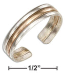 Sterling Silver And 12 Karat Gold Filled Triple Band Toe Ring