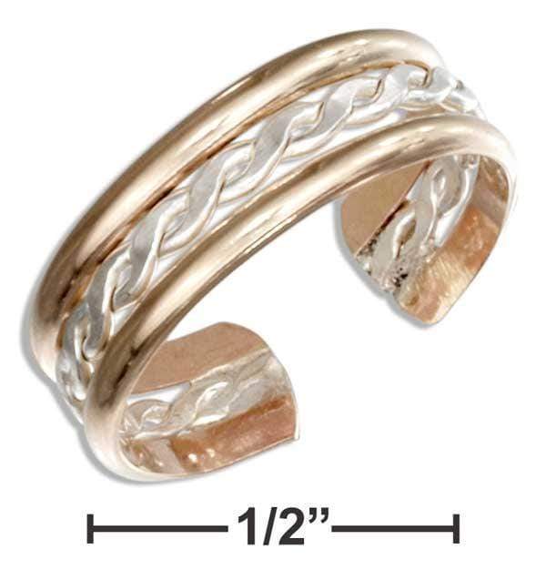 Silver Jewelry Rings Sterling Silver And 12 Karat Gold Filled Twist Toe Ring JadeMoghul Inc.