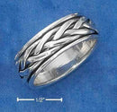 Silver Jewelry Rings Sterling Silver Antiqued Braided Worry Ring JadeMoghul Inc.