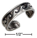 Silver Jewelry Rings Sterling Silver Antiqued Waves Band Toe Ring JadeMoghul Inc.
