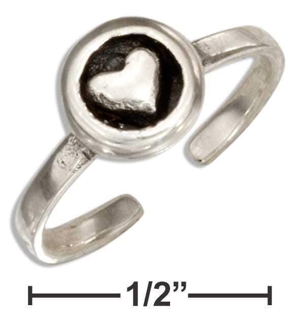 Silver Jewelry Rings Sterling Silver Circle With Heart Toe Ring JadeMoghul