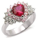 Sterling Silver Cubic Zirconia Ring 35701 - 925 Sterling Silver Ring in Ruby