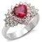 Sterling Silver Cubic Zirconia Ring 35701 - 925 Sterling Silver Ring in Ruby