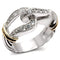 Sterling Silver Cubic Zirconia Ring 37709 Reverse Two-Tone 925 Sterling Silver Ring & CZ