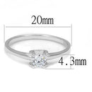 Sterling Silver Cubic Zirconia Ring 3W1385 Rhodium 925 Sterling Silver Ring