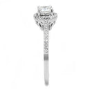 Sterling Silver Cubic Zirconia Ring 3W1386 Rhodium 925 Sterling Silver Ring