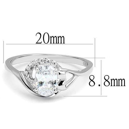 Sterling Silver Cubic Zirconia Ring 3W1388 Rhodium 925 Sterling Silver Ring