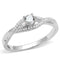 Sterling Silver Cubic Zirconia Ring 3W1390 Rhodium 925 Sterling Silver Ring