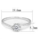 Sterling Silver Cubic Zirconia Ring 3W1392 Rhodium 925 Sterling Silver Ring