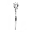 Sterling Silver Cubic Zirconia Ring 3W1392 Rhodium 925 Sterling Silver Ring