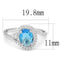 Sterling Silver Cubic Zirconia Ring 3W1393 Rhodium 925 Sterling Silver Ring