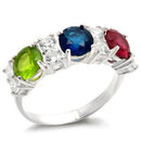 Silver Jewelry Rings Sterling Silver Cubic Zirconia Ring 40604 - 925 Sterling Silver Ring Alamode Fashion Jewelry Outlet