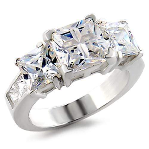 Silver Jewelry Rings Sterling Silver Cubic Zirconia Ring 40908 - 925 Sterling Silver Ring Alamode Fashion Jewelry Outlet