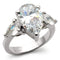 Silver Jewelry Rings Sterling Silver Cubic Zirconia Ring 413409 - 925 Sterling Silver Ring Alamode Fashion Jewelry Outlet