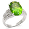 Silver Jewelry Rings Sterling Silver Cubic Zirconia Ring 49514 - 925 Sterling Silver Ring in Peridot Alamode Fashion Jewelry Outlet