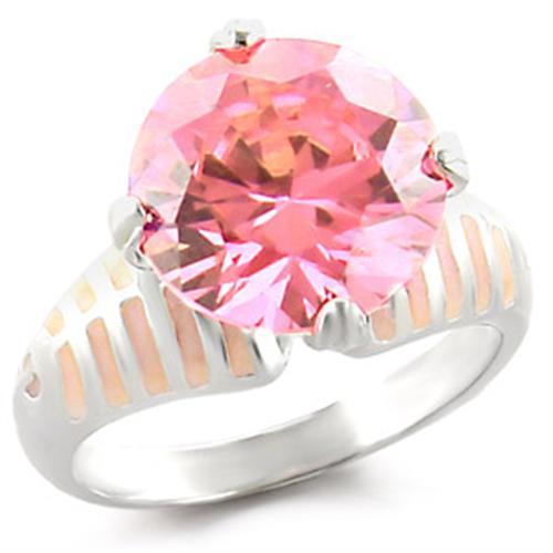 Silver Jewelry Rings Sterling Silver Cubic Zirconia Ring 49707 - 925 Sterling Silver Ring Alamode Fashion Jewelry Outlet