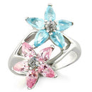 Silver Jewelry Rings Sterling Silver Cubic Zirconia Ring 49811 - 925 Sterling Silver Ring Alamode Fashion Jewelry Outlet