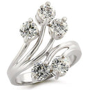 Silver Jewelry Rings Sterling Silver Cubic Zirconia Ring 50113 - 925 Sterling Silver Ring Alamode Fashion Jewelry Outlet