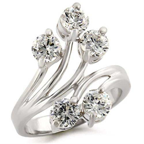 Silver Jewelry Rings Sterling Silver Cubic Zirconia Ring 50113 - 925 Sterling Silver Ring Alamode Fashion Jewelry Outlet