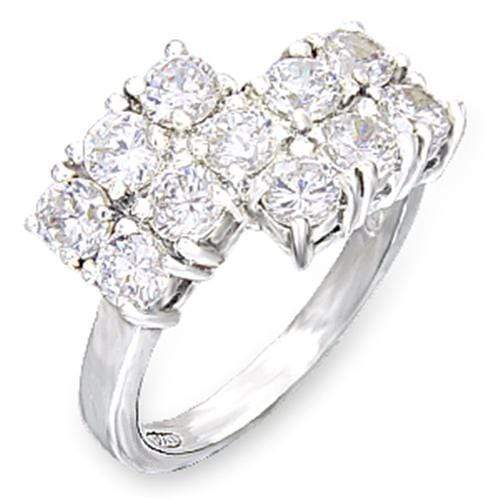 Silver Jewelry Rings Sterling Silver Cubic Zirconia Ring 50117 - 925 Sterling Silver Ring Alamode Fashion Jewelry Outlet
