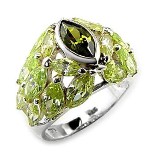 Silver Jewelry Rings Sterling Silver Cubic Zirconia Ring 60618 - 925 Sterling Silver Ring Alamode Fashion Jewelry Outlet