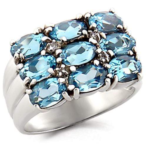 Silver Jewelry Rings Sterling Silver Cubic Zirconia Ring 6X002 - 925 Sterling Silver Ring Alamode Fashion Jewelry Outlet