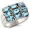 Silver Jewelry Rings Sterling Silver Cubic Zirconia Ring 6X002 - 925 Sterling Silver Ring Alamode Fashion Jewelry Outlet
