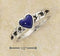Silver Jewelry Rings Sterling Silver Curb Link Reconstituted Blue Stone Heart Ring JadeMoghul Inc.