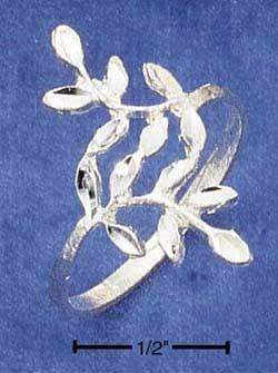 Silver Jewelry Rings Sterling Silver Diamond Cut Leaves Ring JadeMoghul Inc.