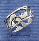 Silver Jewelry Rings Sterling Silver Dolphin Open Band Ring JadeMoghul Inc.