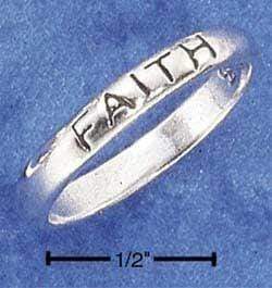 Silver Jewelry Rings Sterling Silver "Faith" Band Ring JadeMoghul Inc.